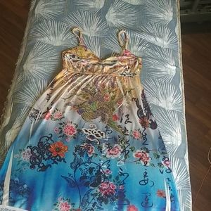Colorful sun dress with bead detail
